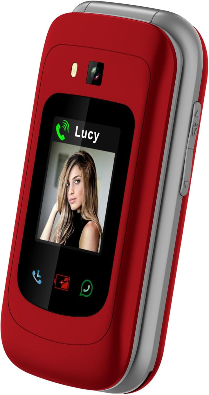 Funker E480 4G-Handy für Senioren mit Whatsapp, grosse Tasten, SOS-Taste und GPS, Videoanrufe, 7,1 c