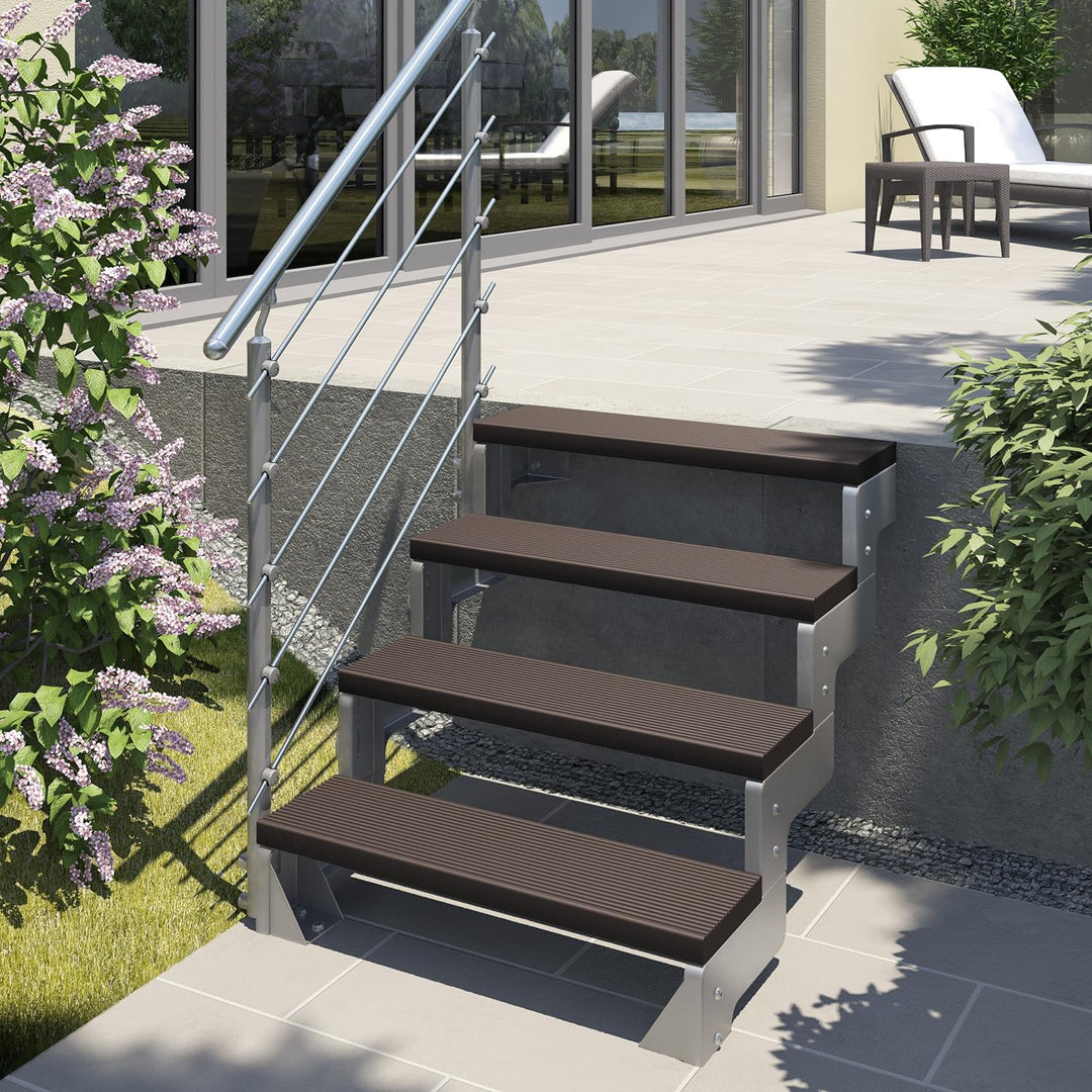DOLLE TRIMAX-Stufe für Aussentreppen, Einzelstufe, 100 x 22 x 4 cm, dunkelbraun. Aus glasfaserverstä