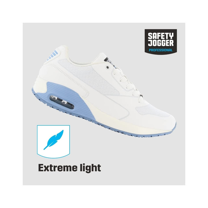 Oxypas ElaS3601lbl Ela SRC Arbeits-Sneakers,White with Light Blue,36 EU 36 EU Blau, 36 EU Blau