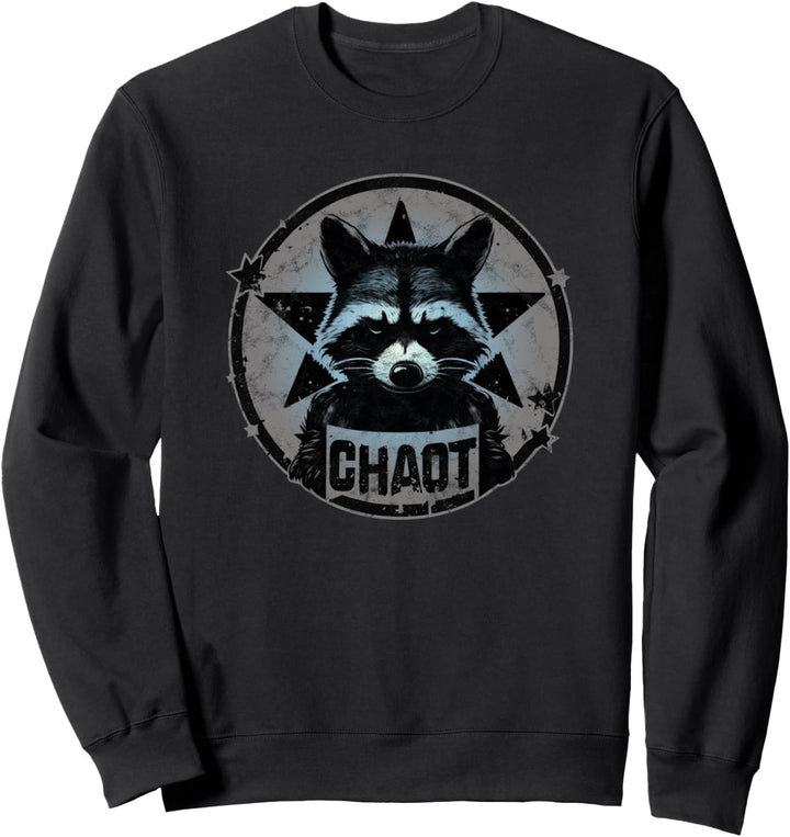 Waschbär, Chaot, Anarchie, Kämpfer, Revolution, Stern, Vintage Sweatshirt