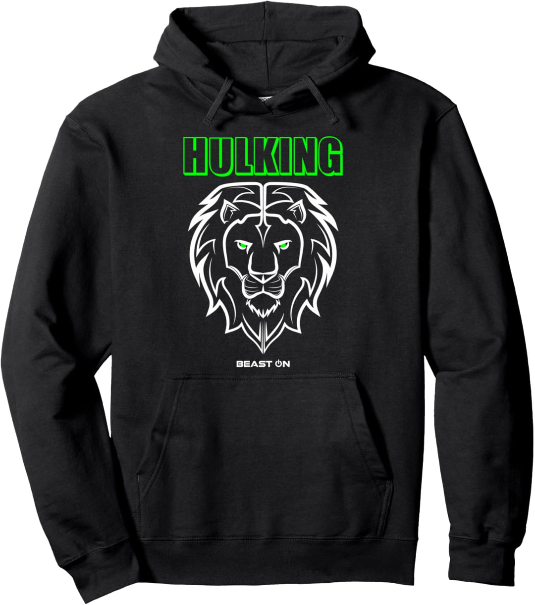 Löwe Kopf Bodybuilding Gym Fitness Training Hulking Grün Pullover Hoodie