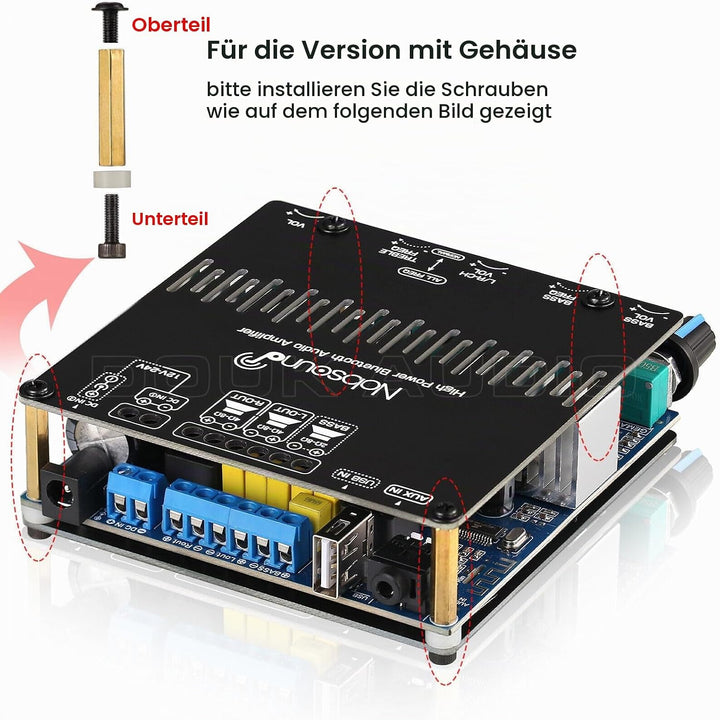 Nobsound - HiFi 2.1 - Class D Leistungsverstärker - mit Bluetooth 5.0 Kanälen