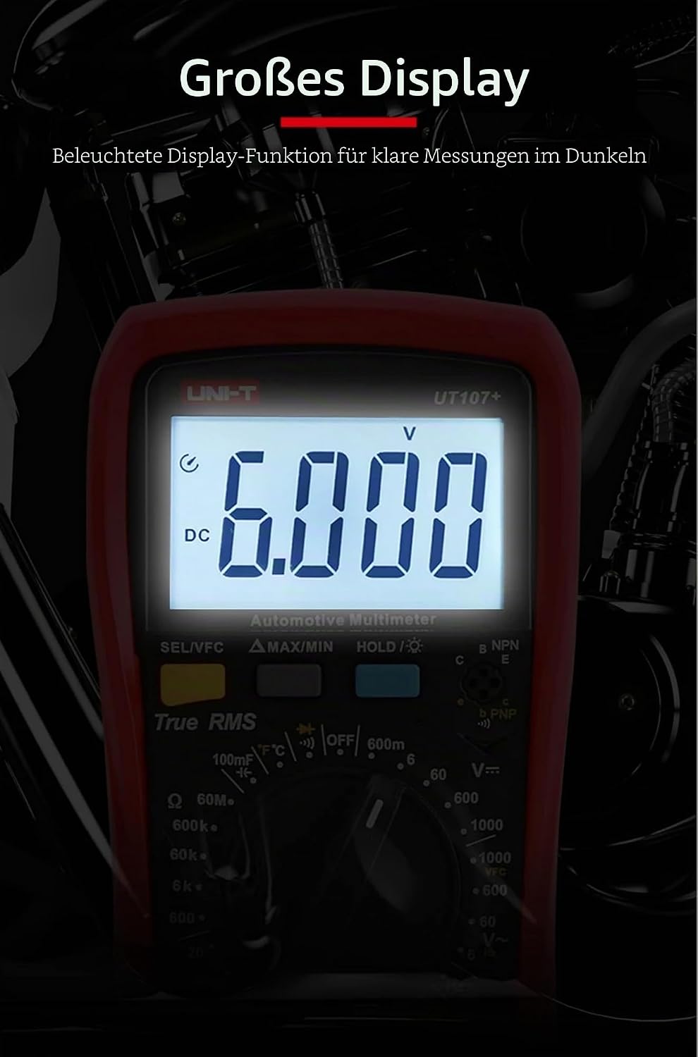 UNI-T UT107+ Automobile Multimeter High Precision True RMS Automobile Automatic Range Actual Value D