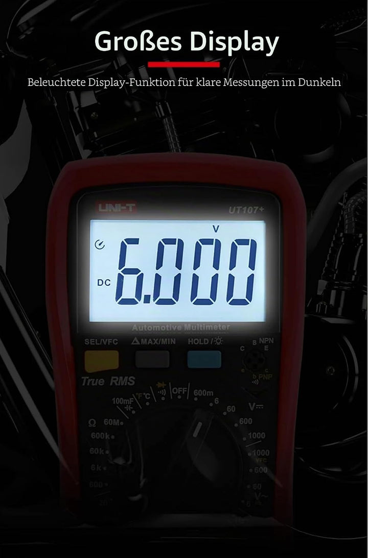 UNI-T UT107+ Automobile Multimeter High Precision True RMS Automobile Automatic Range Actual Value D