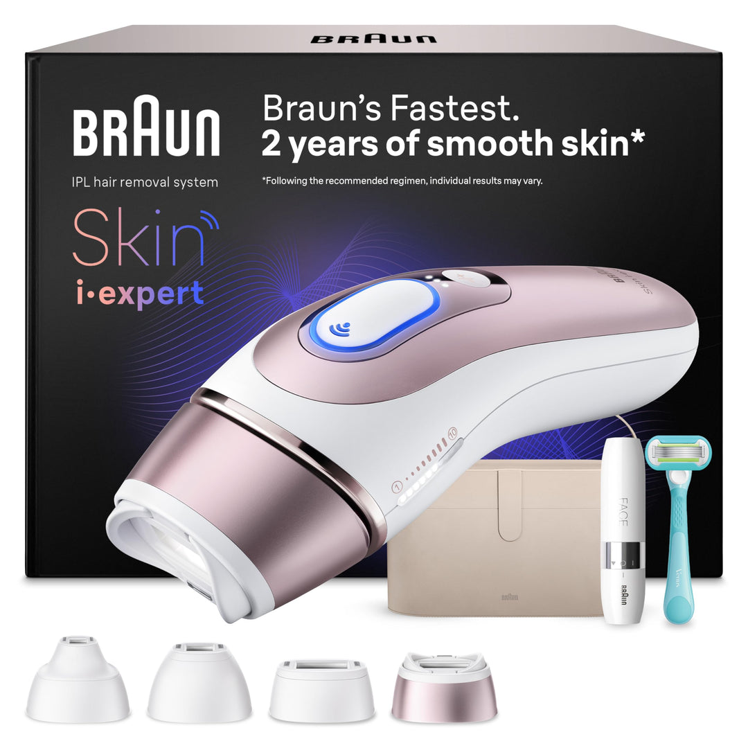 Braun Smart IPL Geräte Haarentfernung Skin i·expert 7 — Dauerhafte Laser Haarentfernung für Zuhause,