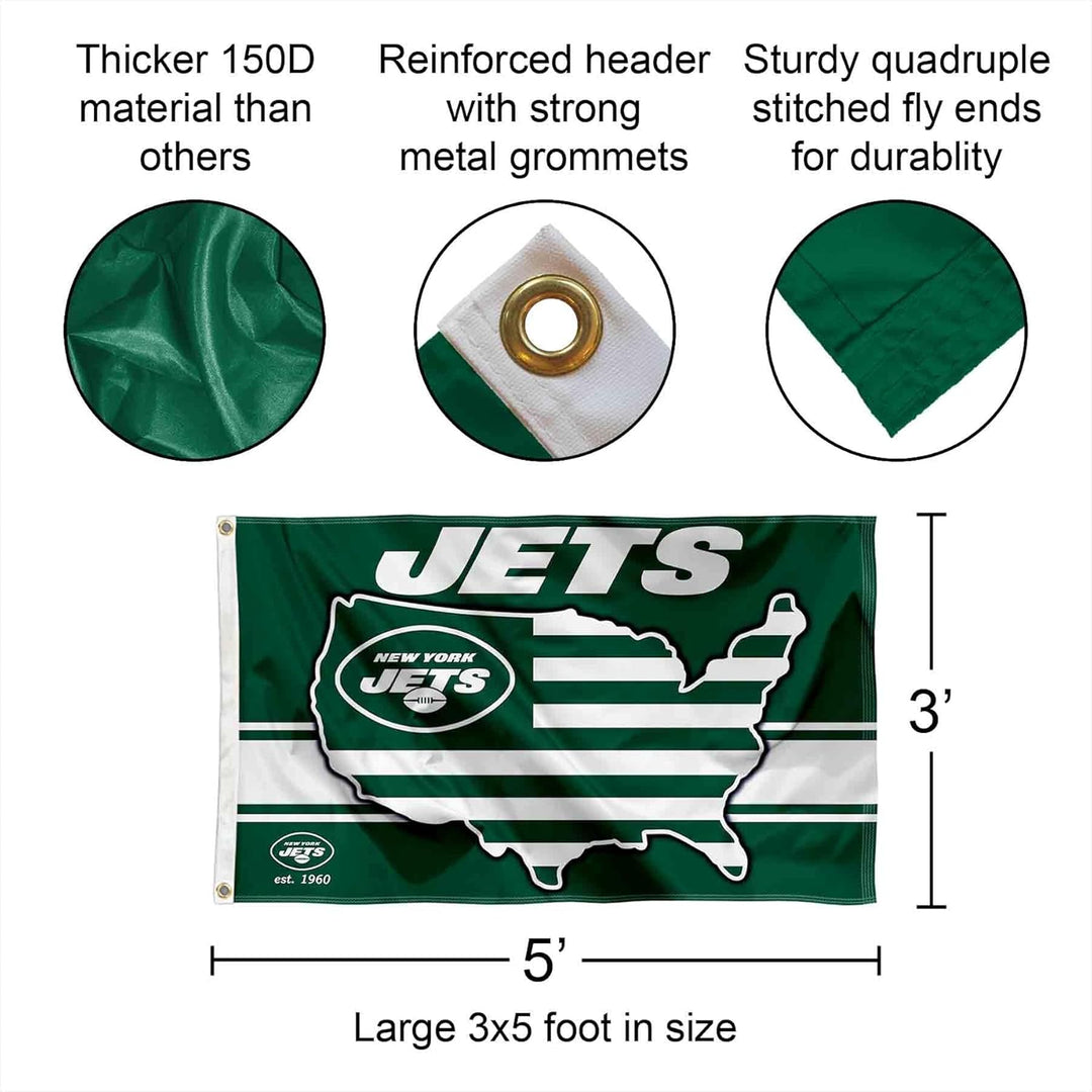 WinCraft New York Jets Nation USA American Country 3x5 Flag