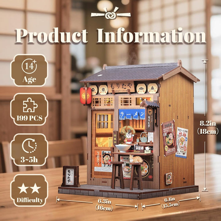CUTEBEE Book Nook Kit - DIY Puppenhaus Miniatur Haus Selber Bauen mit Staubschutzhülle & LED-Licht |