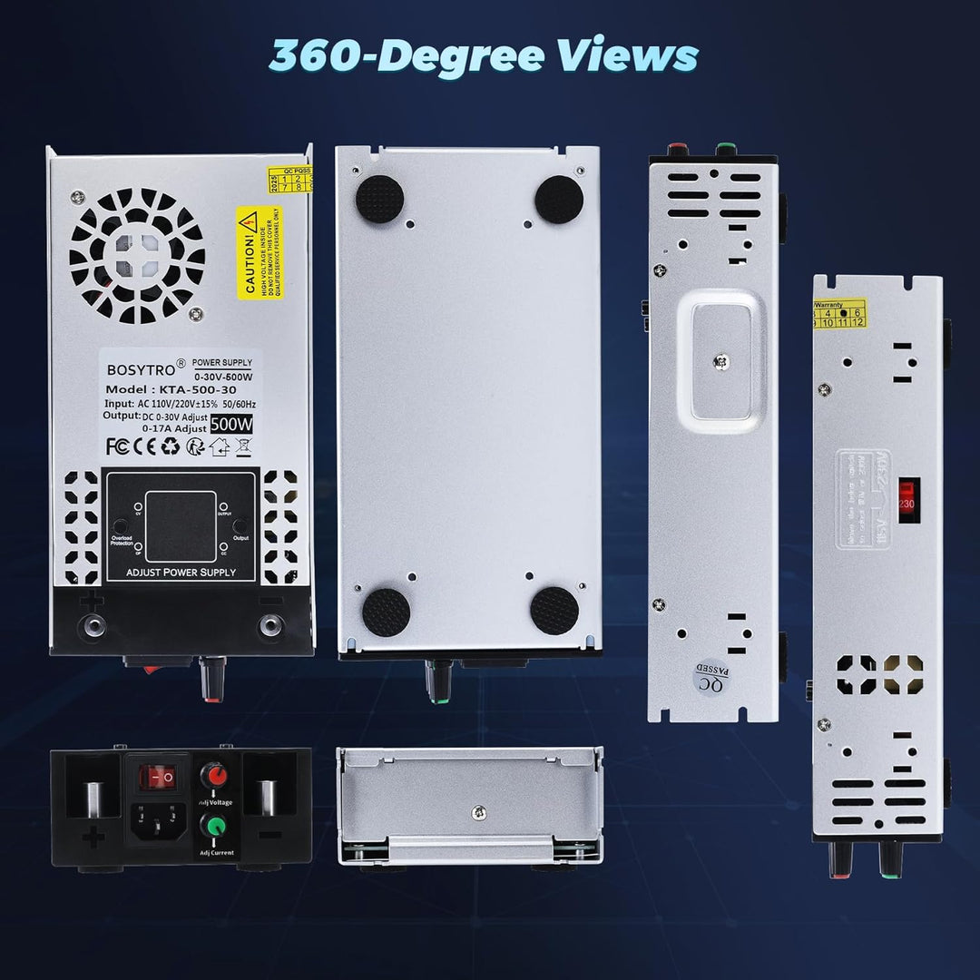 Upgraded Einstellbar Netzteil 0-30V 0-17A 500W Schaltnetzteil Trafo 230v auf 12V 24v 30V Transformat