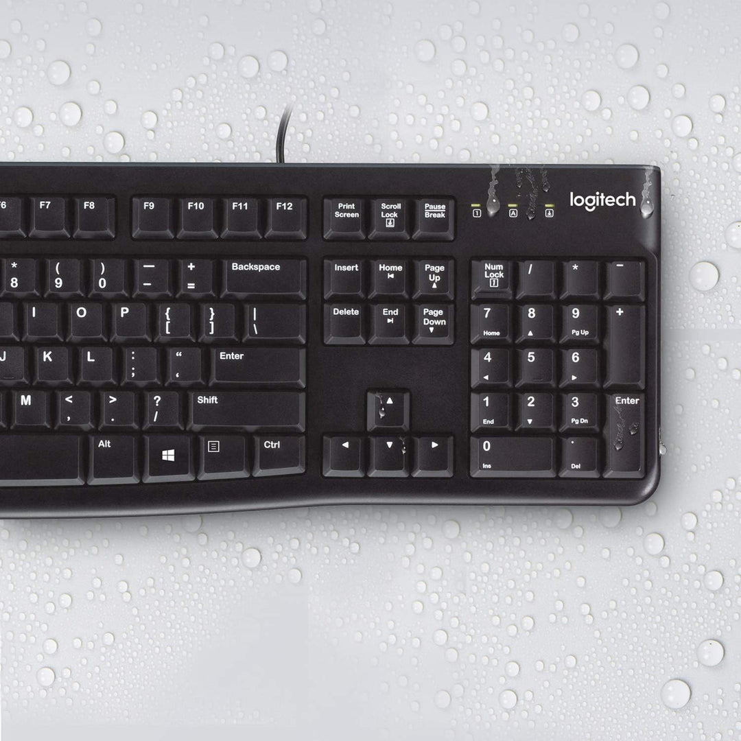 Logitech K120 Kabelgebundene Tastatur für Windows, Belgisches AZERTY-Layout - Schwarz