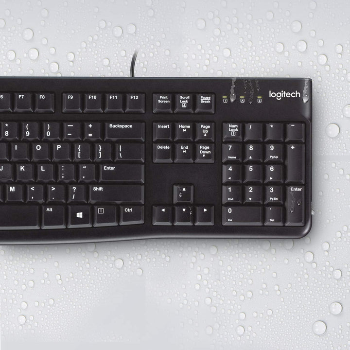 Logitech K120 Kabelgebundene Tastatur für Windows, Belgisches AZERTY-Layout - Schwarz