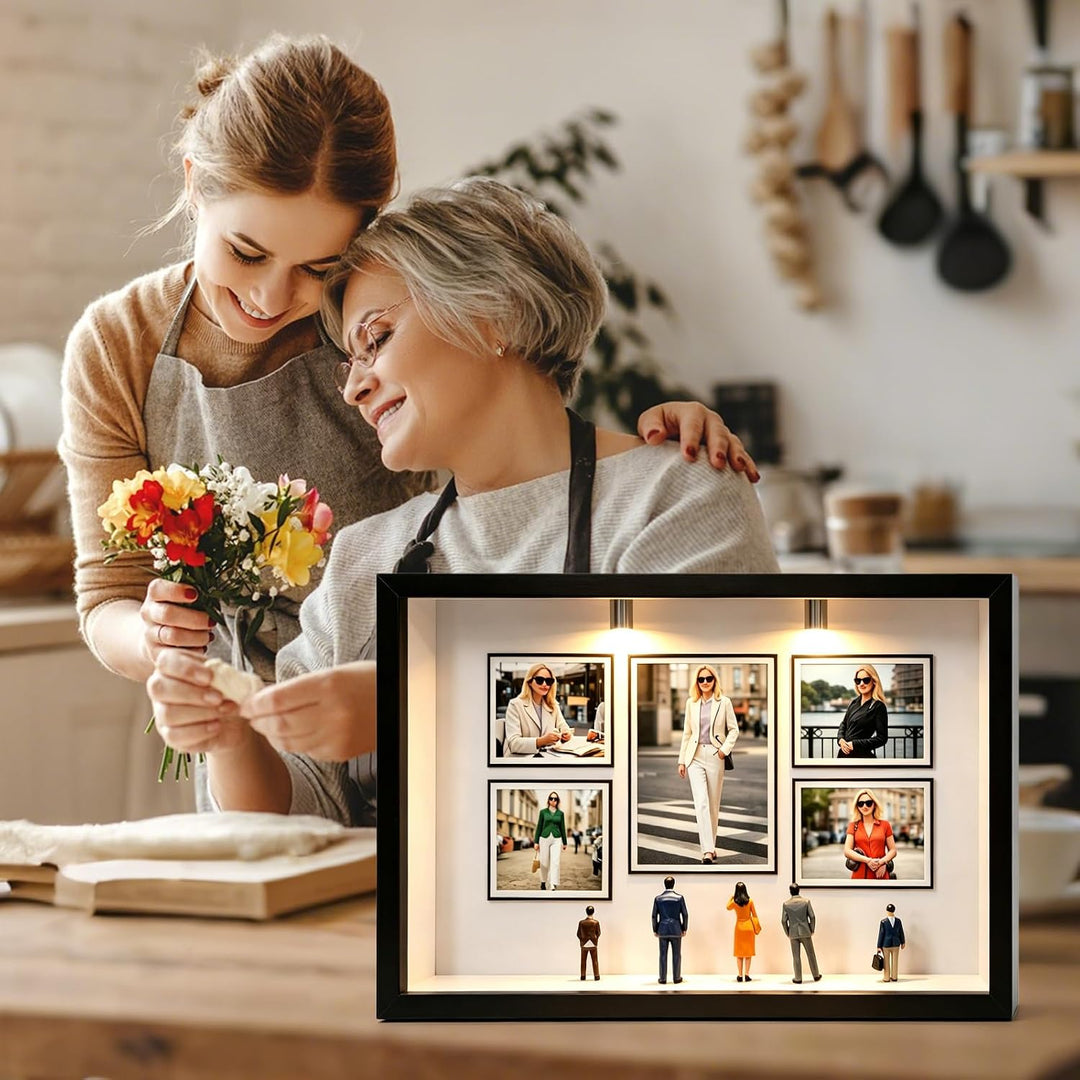 DIY Mini Museum Silhouette Box, Mini Menschen Figuren Museum, Kreatives Erinnerungsdisplay Kit mit 8