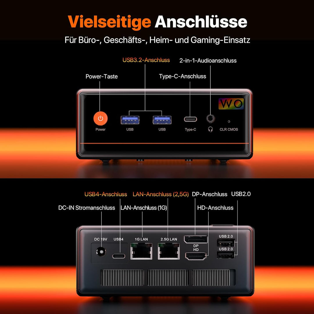 PELADN Mini PC Gaming, Ryzen 7640HS (Upgraded 6600H/ 6800H, up to 5.0GHz), 16GB DDR5 RAM 1TB SSD, Du