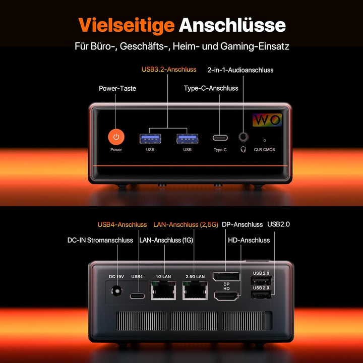 PELADN Mini PC Gaming, Ryzen 7640HS (Upgraded 6600H/ 6800H, up to 5.0GHz), 16GB DDR5 RAM 1TB SSD, Du