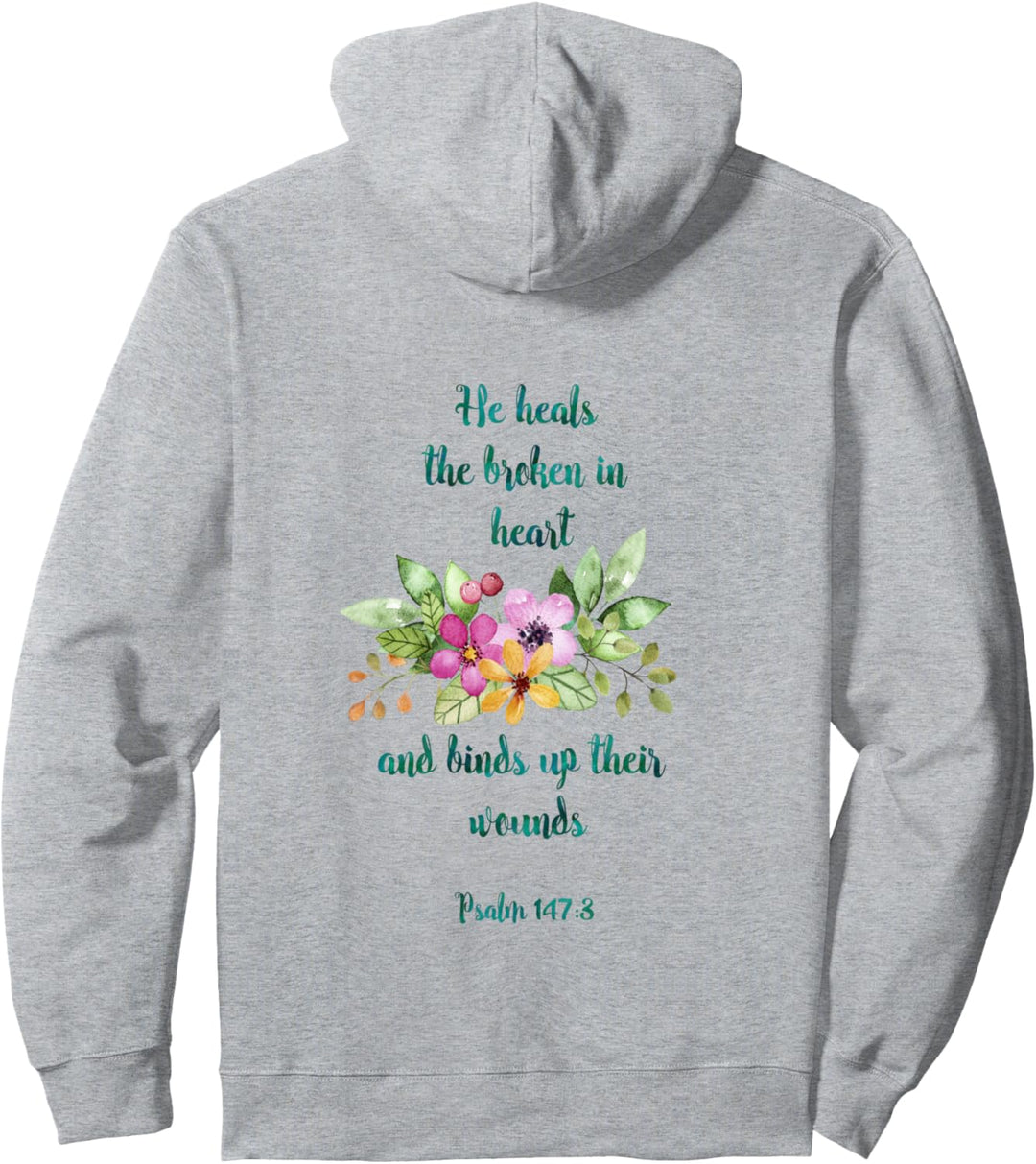Bibel Psalm Mit Floralem Motiv Pullover Hoodie