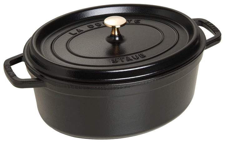 STAUB Gusseisen Bräter/Cocotte, Oval 41 cm, 12 L, schwarz 41 cm Schwarz, 41 cm Schwarz