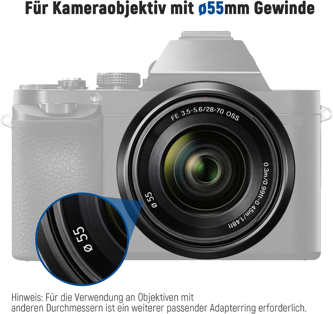 NEEWER 55mm 0,43X HD 2 in 1 Weitwinkel & Makroobjektiv, Ultraweitwinkelobjektiv mit 18mm Brennweite
