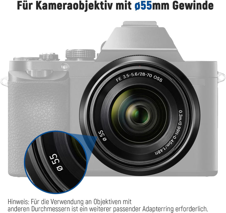 NEEWER 55mm 0,43X HD 2 in 1 Weitwinkel & Makroobjektiv, Ultraweitwinkelobjektiv mit 18mm Brennweite
