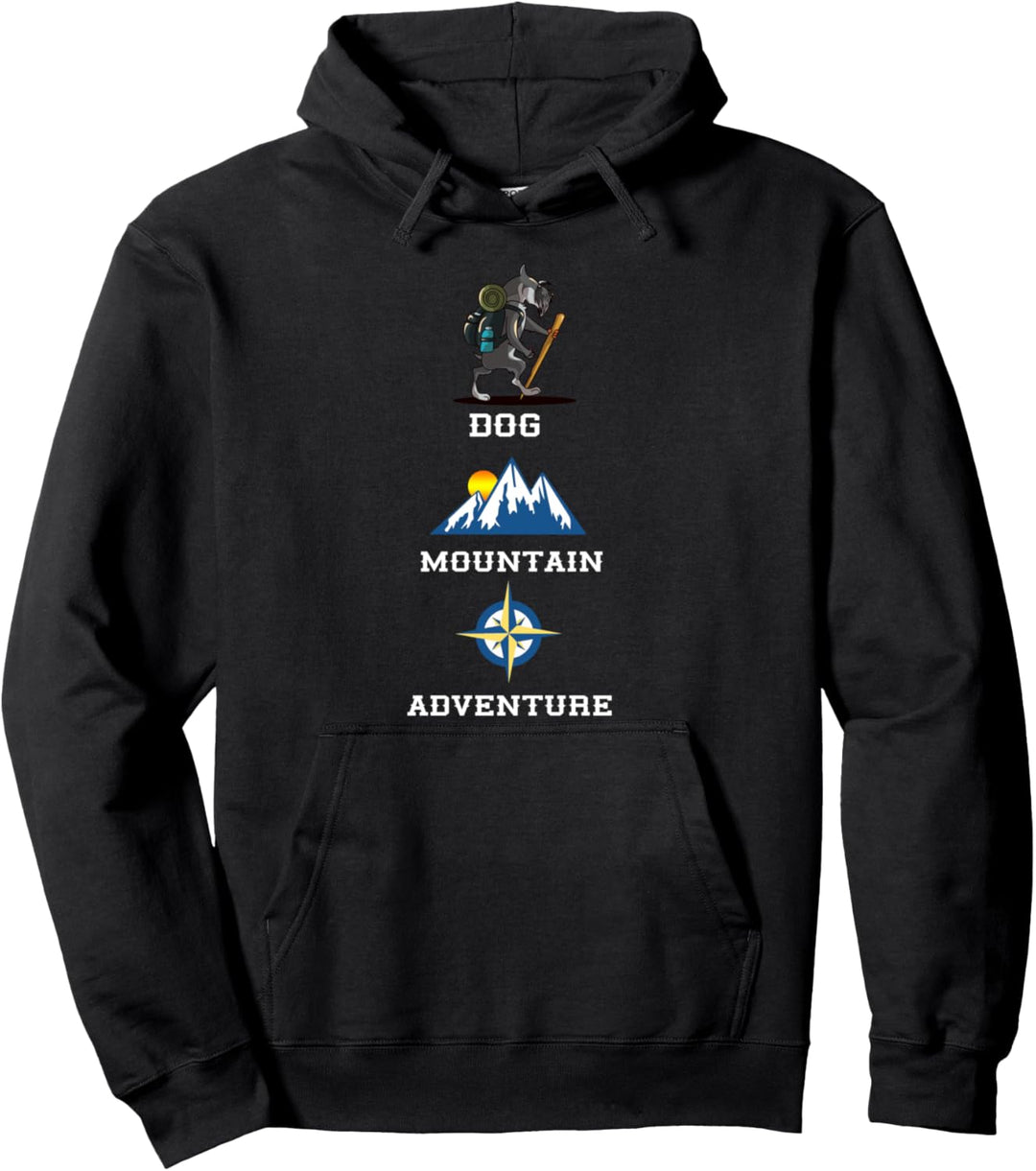 Lustiger Zwergschnauzer Hund Bergwandern Klettern Pullover Hoodie