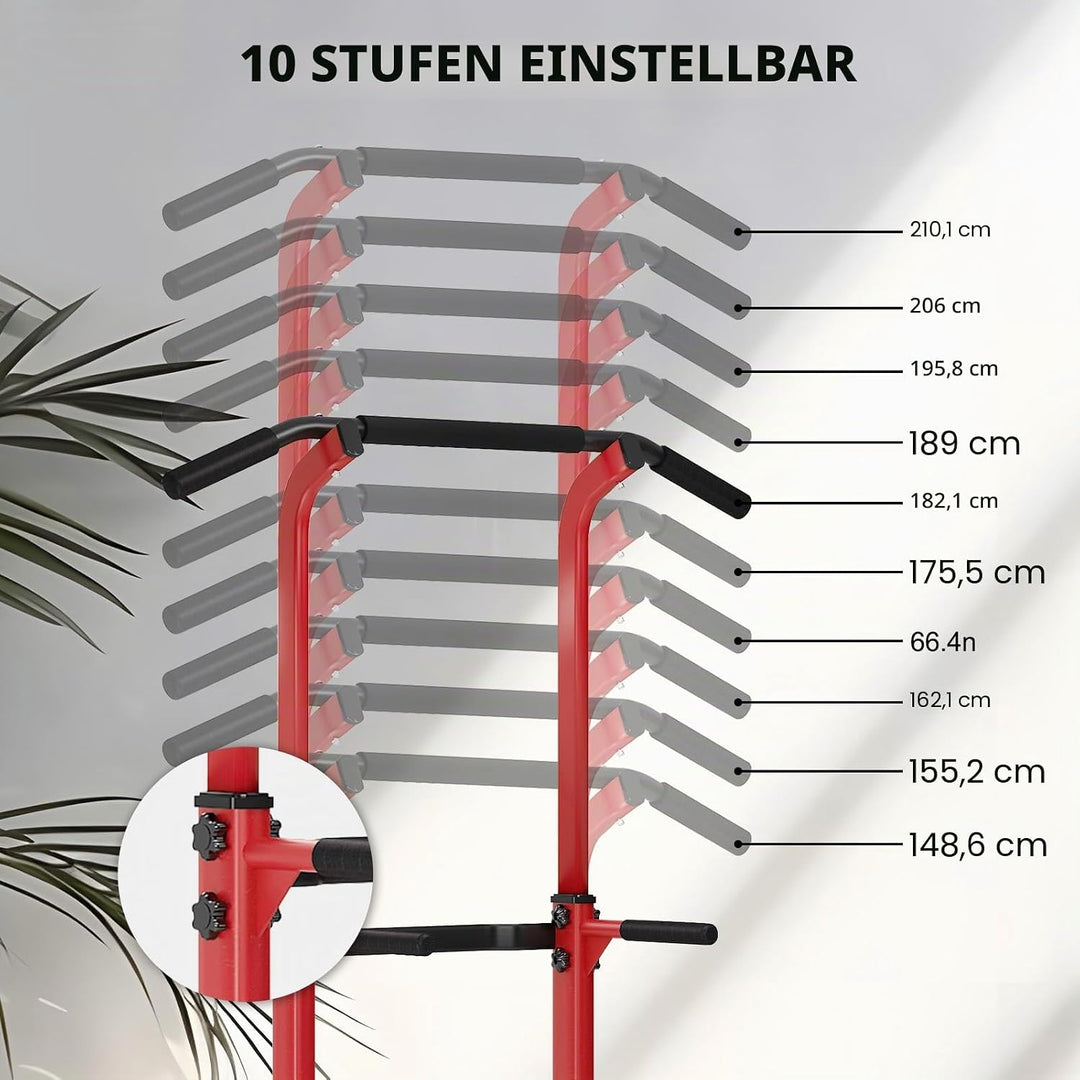 SDHYL Power Tower Kraftstation Klimmzugstange Dip-Stationen Höhe Verstellbar Schlingentraining Bauch