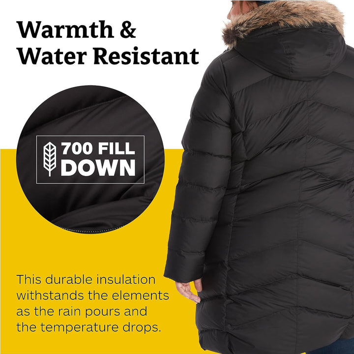 Marmot Damen Wm's Montreaux Coat, Leichte Daunenjacke, 700 Fill-Power, warmer Parka, stylisher Winte