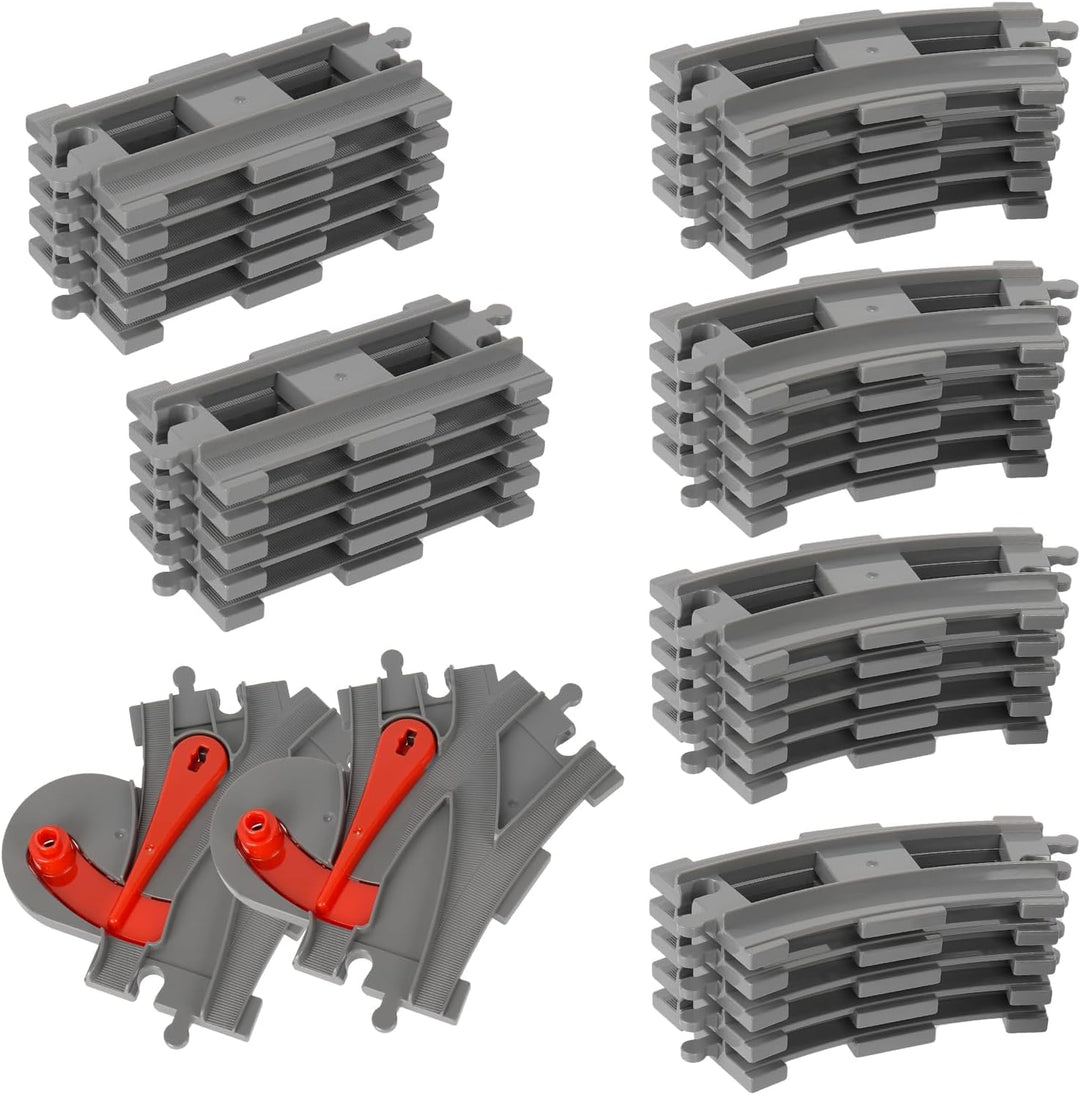 Bausteine Zug Schienen Set, 32PCS Spielzeug Eisenbahnschienen, City Eisenbahn Schienen, Bestehend au