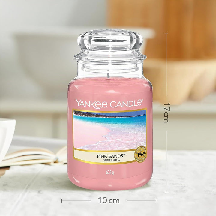 Yankee Candle Duftkerze im Glas (Grosse Kerze im Glas) | Pink Sands | Brenndauer bis zu 150 Stunden