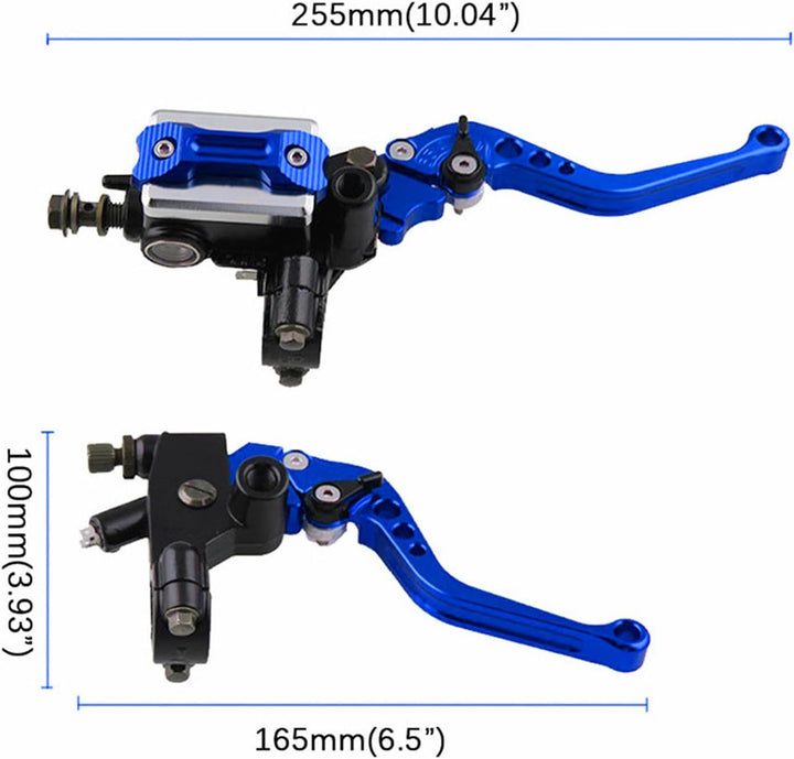 Nikou Geberzylinder Hebel - 2Pcs 7/8" (22 mm) Aluminium-Universalmotorrad Duo-Pumpe hydraulische Bre