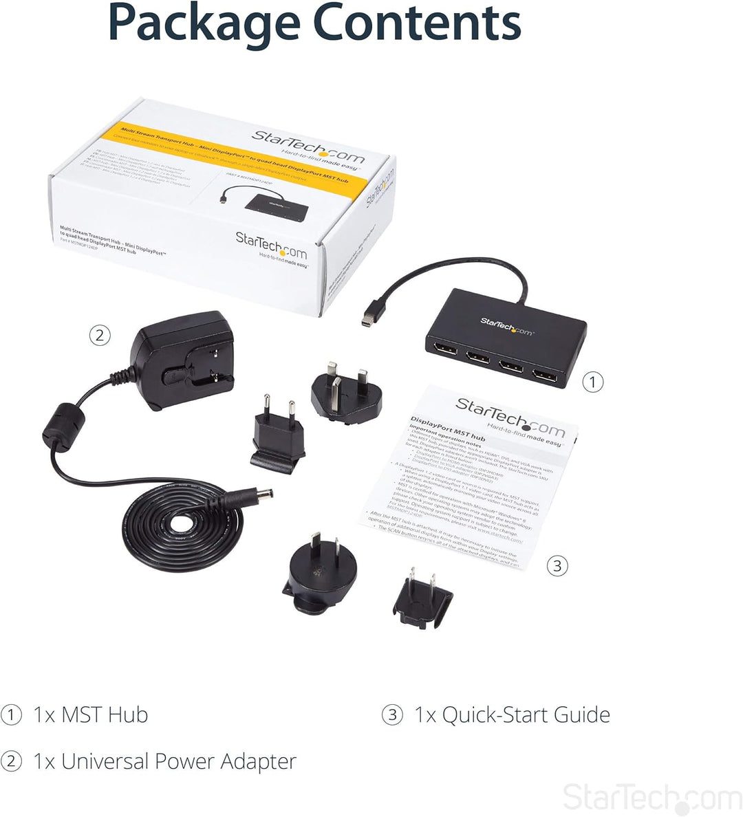 StarTech.com MST-Hub - Multi-Monitor-Adapter - Mini DisplayPort auf 3 DisplayPort - 4-Port-MST-Hub -