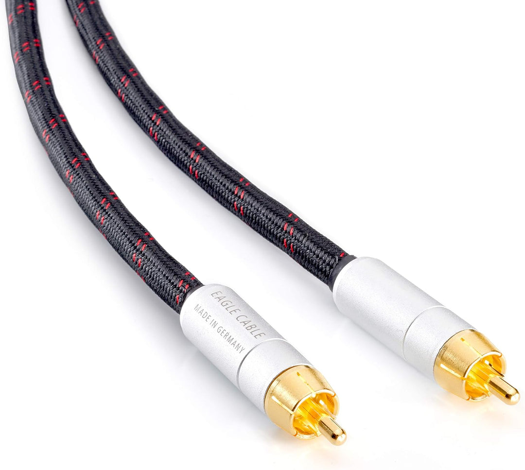 Eagle Cable by INAKUSTIK – 10070202 – High End Deluxe Subwoofer-Kabel 1 x RCA -> 1 x RCA | 3,0m | Ma