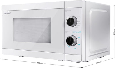 SHARP MG01EC Mikrowelle mit Grill (Mikrowelle: 800W, Grill: 1000W, 5 Leistungsstufen, Auftaufunktion