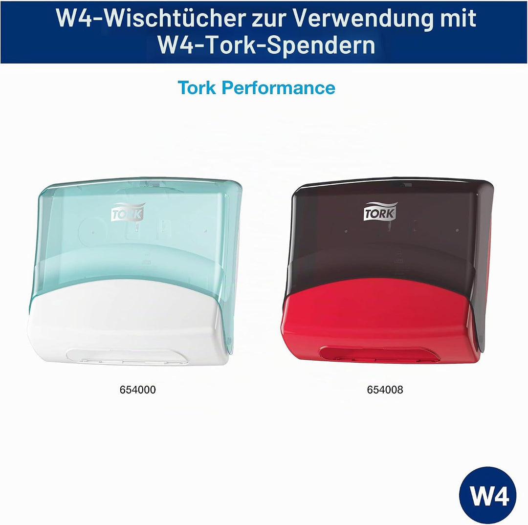 Tork Küchen Reinigungstücher Weiss W4, extrem saugfähig, 4 × 75 Tücher, 473179