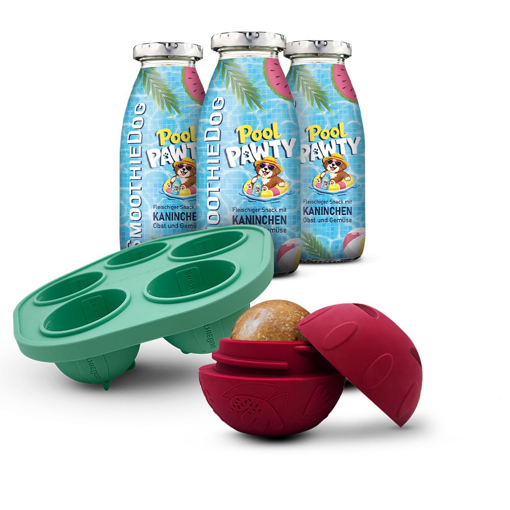 SmoothieDog Schleckball Hundesmoothie 3er Summer Edition - Schleckball für Hunde, Snackball, zur Bes