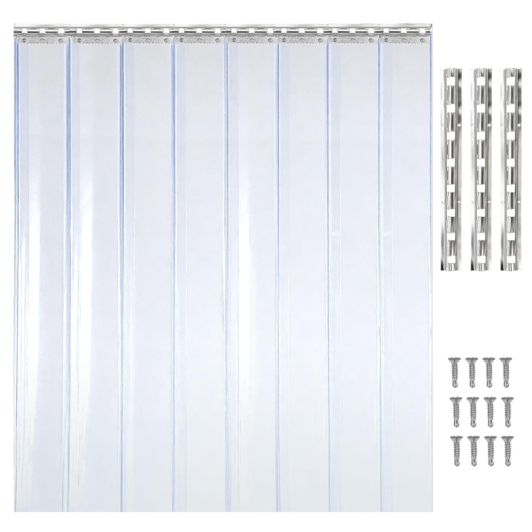 bimiti PVC Lamellenvorhang Streifenvorhang 120x200cm Transparent Streifenvorhang, Lamellen Stallvorh