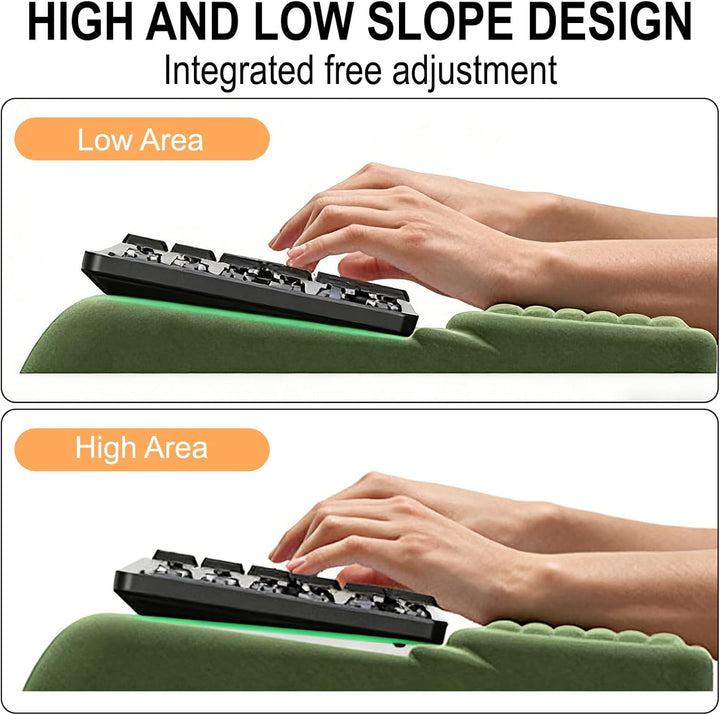 Ergonomische Handballenauflage Tastatur mit 15° Neigung &amp; Memory Schaum, Handgelenkauflage für Offic