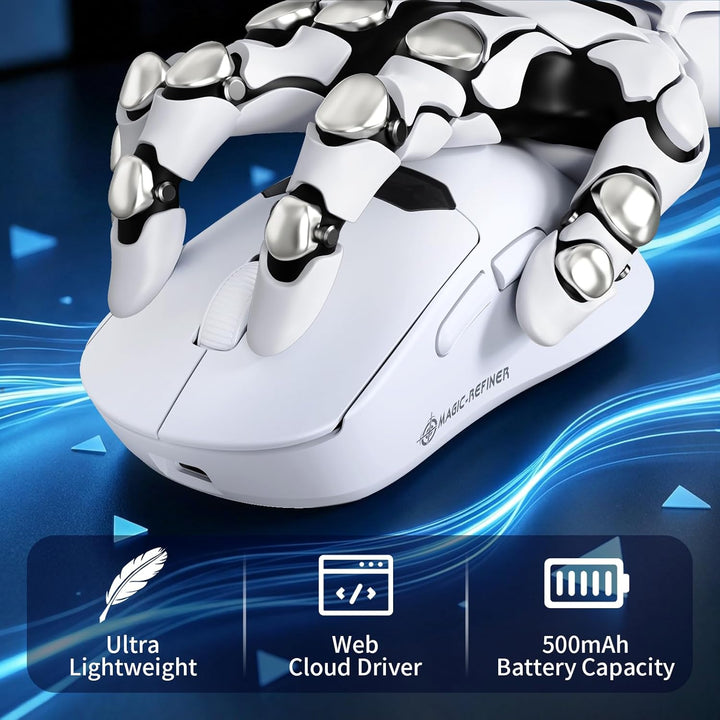 A.JAZZ x Magic-Refiner R1 Gaming-Maus mit magnetischer Ladestation, PixArt PAW3311 Sensor, BT/2,4G K
