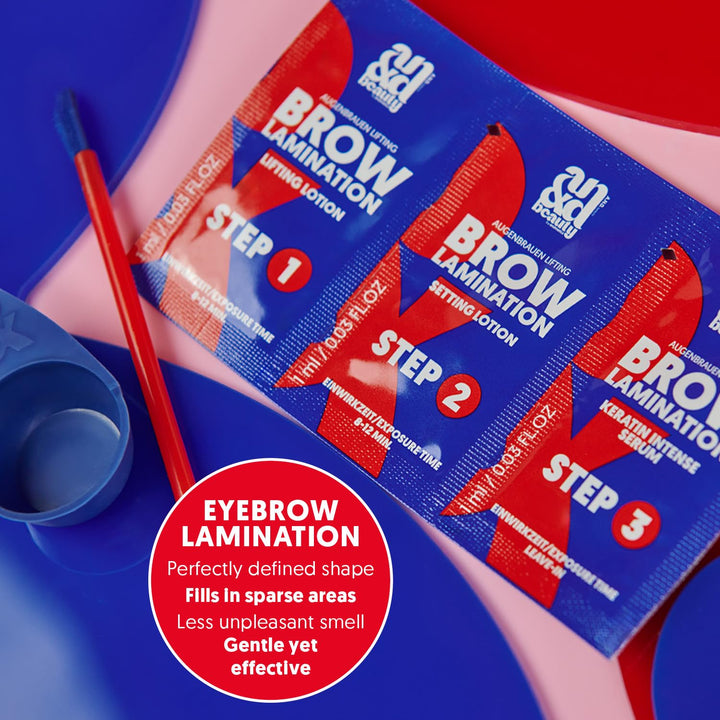 ANDbeauty Brow Lamination Kit – Augenbrauen Lifting Set für zu Hause – 3 Anwendungen, vorportioniert