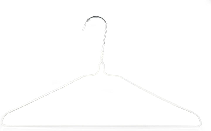 Hangerworld 20 Draht Kleiderbügel 40cm Weiss Mit Einkehrbung Metall-Kleiderbügel Extra flach, 20