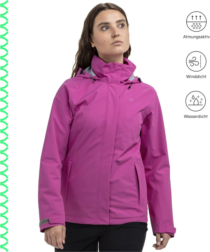 Schöffel Damen Jacket Gmund L, wind- und wasserdichte Regenjacke, atmungsaktive Outdoor Jacke, Wande