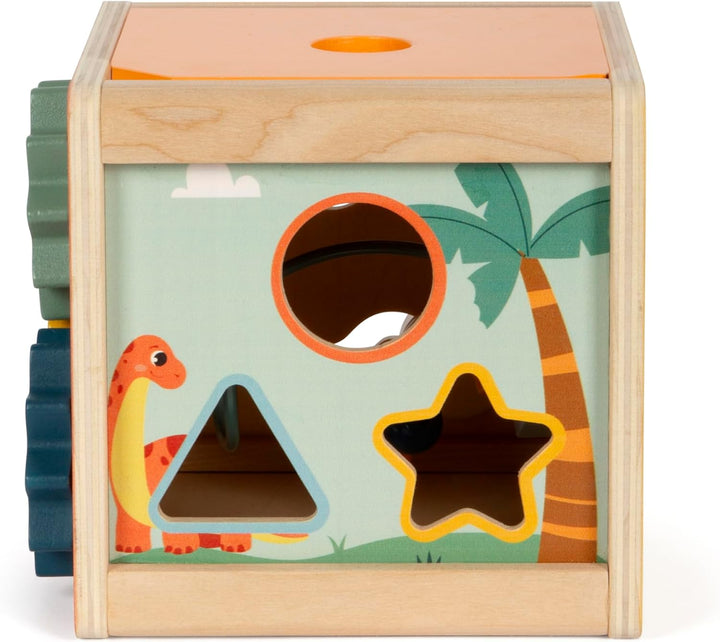 small foot Motorikwürfel „Dino“, Activity-Würfel aus FSC 100%-zertifiziertem Holz, für Kinder ab 12