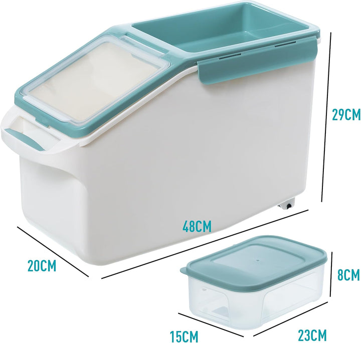 Citylife Hundefutter Aufbewahrung, hundefutter box(12L+1,8L), futtertonne, trockenfutter behälter mi