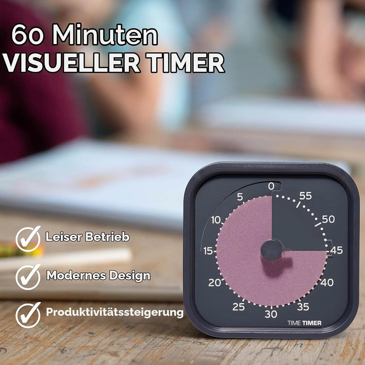 TIME TIMER MOD Home – Metallic Series – Individuelle Grösse, 60 Minuten visueller Countdown-Timer fü
