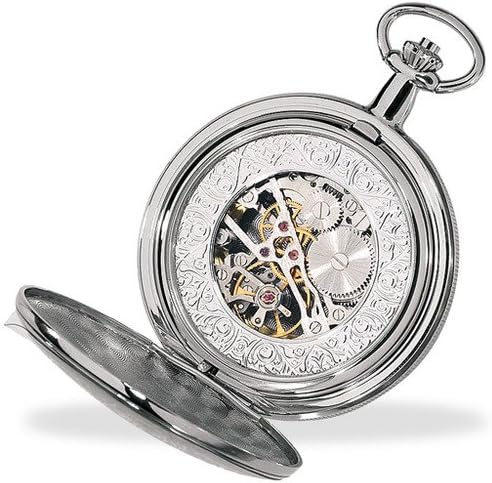 Eichmüller Taschenuhr 8233 teilskeletttiert, beidseitig aufklappbar, mattiert