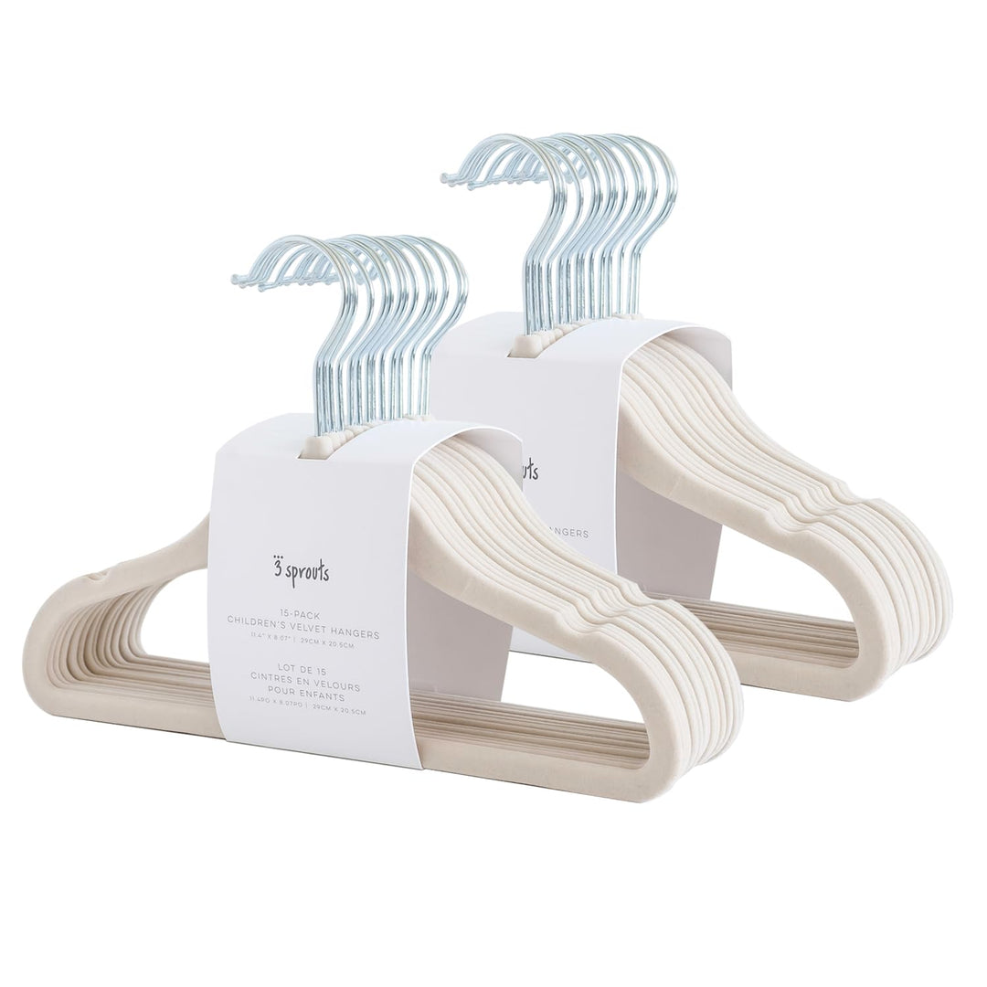 3 Sprouts Kinder Kleiderbügel aus Samt - rutschfest & Robust - Ideal für Baby- & Kleinkinderkleidung