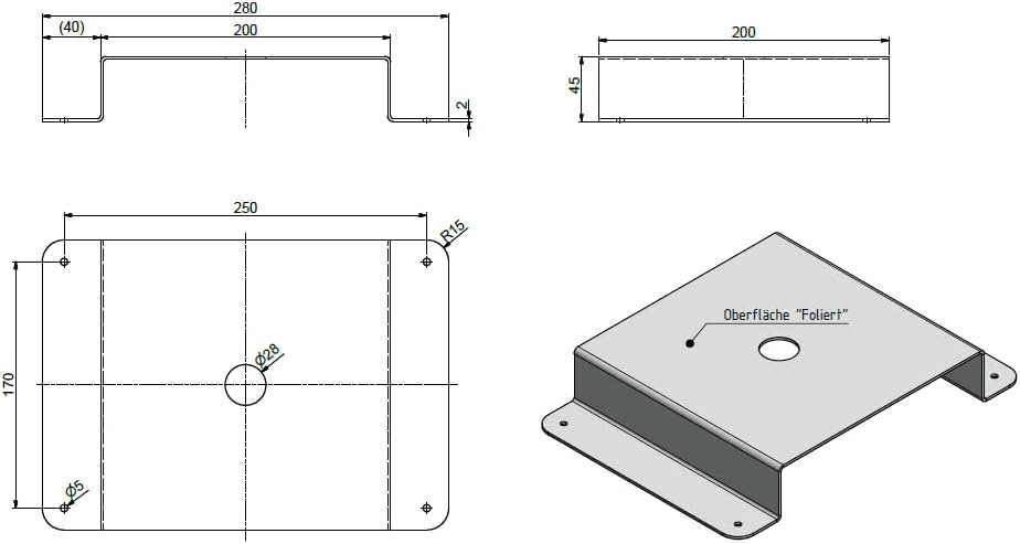 SELFSAT MWR Montageplatte für 5G Antenne, Dachhalterung