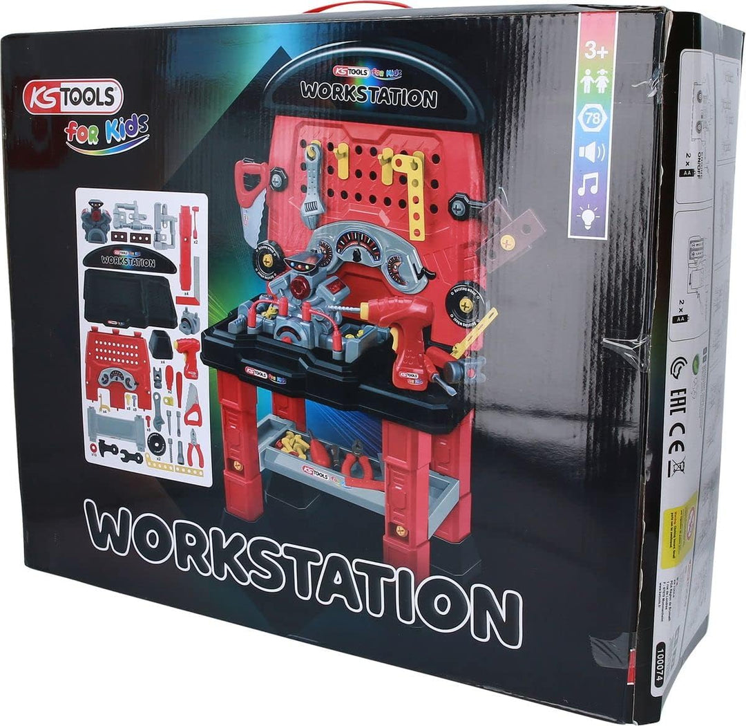 KS TOOLS for Kids 100074 Workstation | Werkbank für Kinder | 100074, Werkzeugsatz