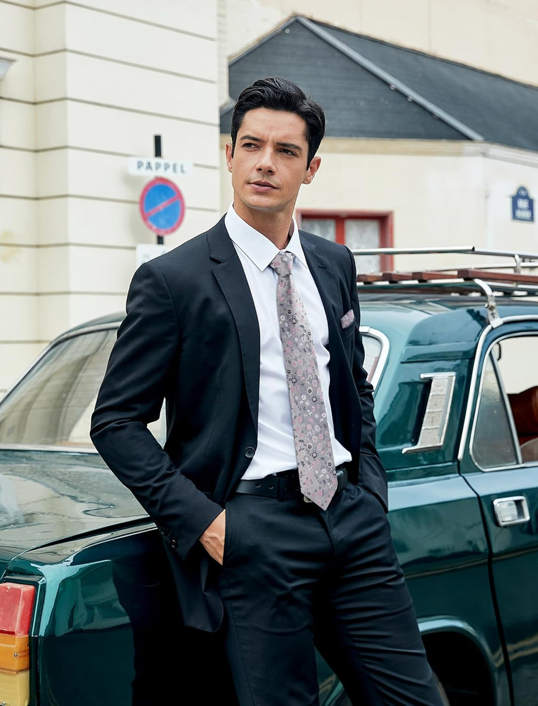 HISDERN Los 3 Stck Herren Krawatte Klassisch Elegante Krawatten und Einstecktuch Seidenkrawatte Set
