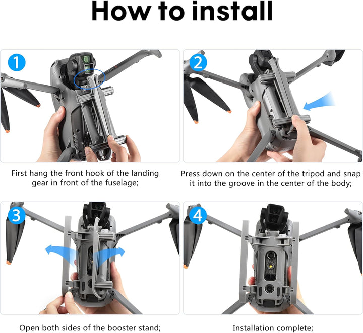 STARTRC PHOTO landefüsse für DJI Air 3S Zubehör, Faltbarer erweiterter Schnellspanner Drohnenschutz