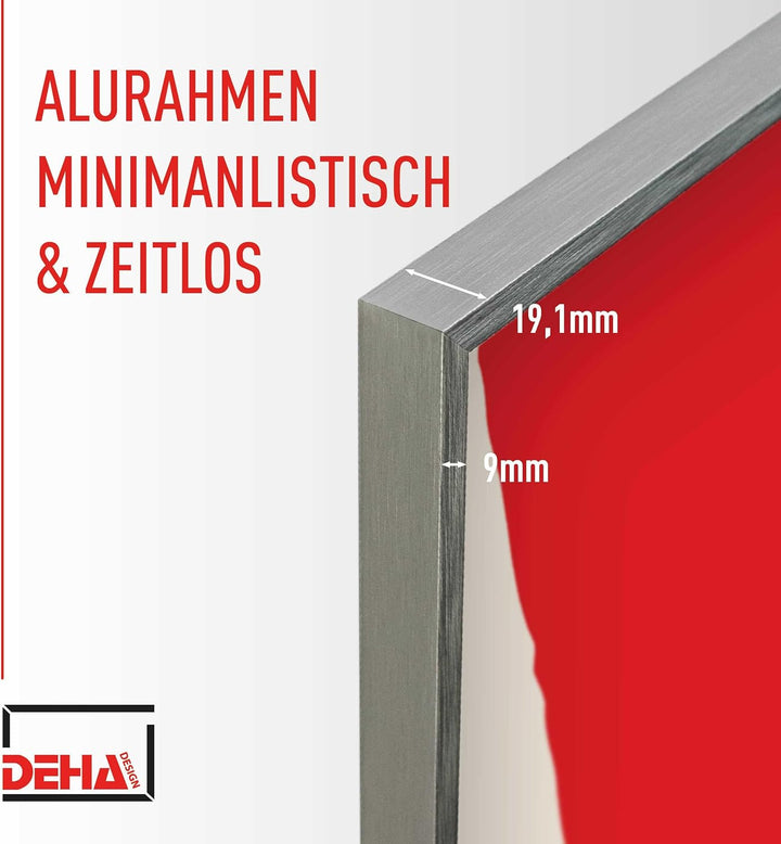 DEHA Design Bilderrahmen Tribeca, 50x70 cm, Aluminium Silber Matt, bruchsicheres Acrylglas, für Post