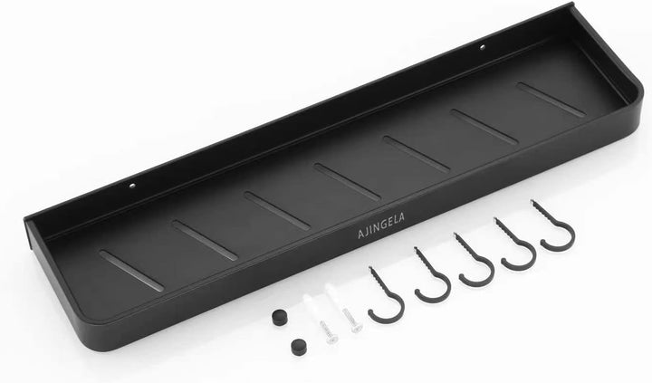 An der Wand montiert Schwimmend Metall Lagerregal,Schwarz Badezimmer Regal An der Wand montiert Bade