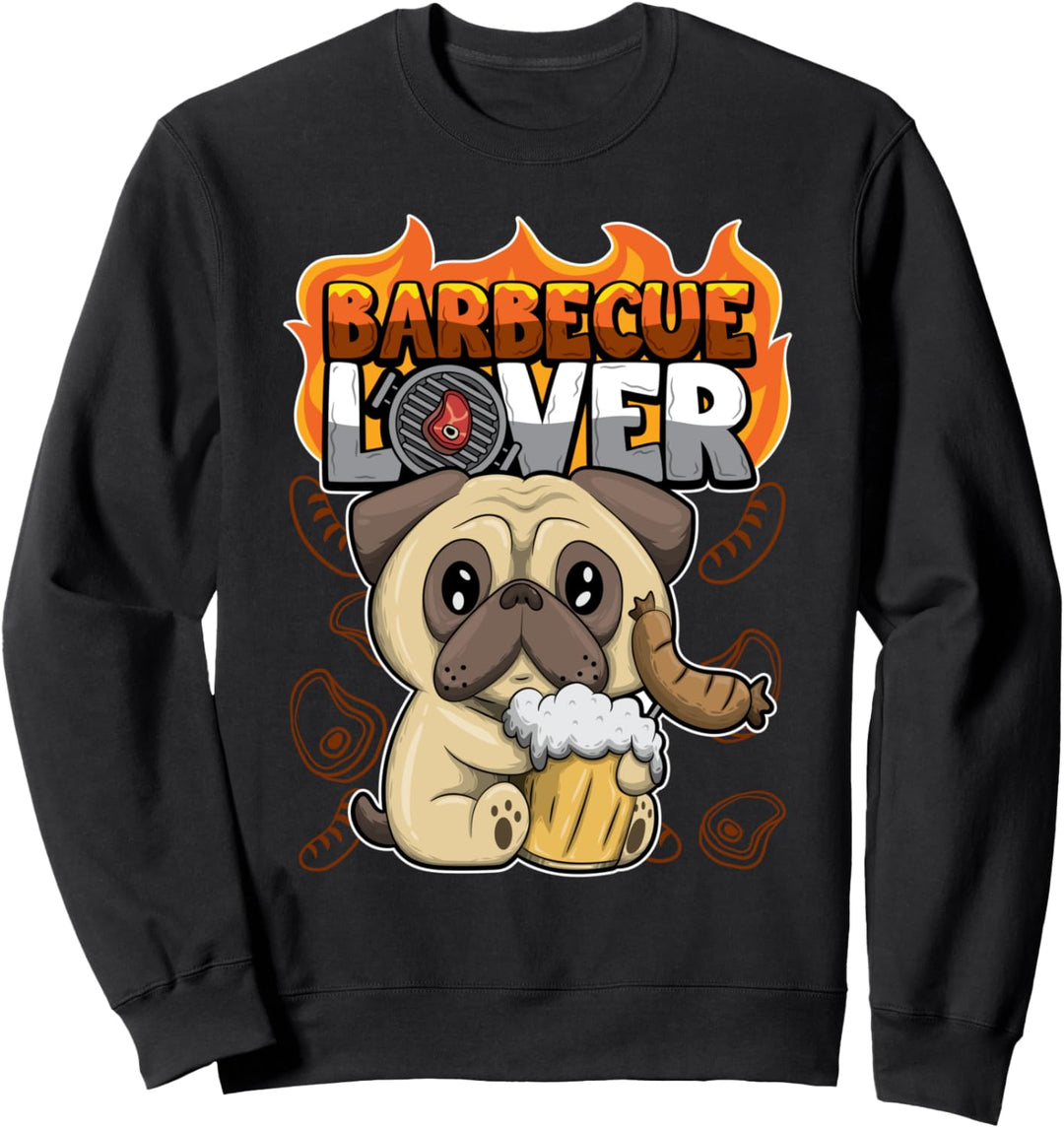 Barbecue Lover - Grilltiere Griller - BBQ Hund Mops Sweatshirt